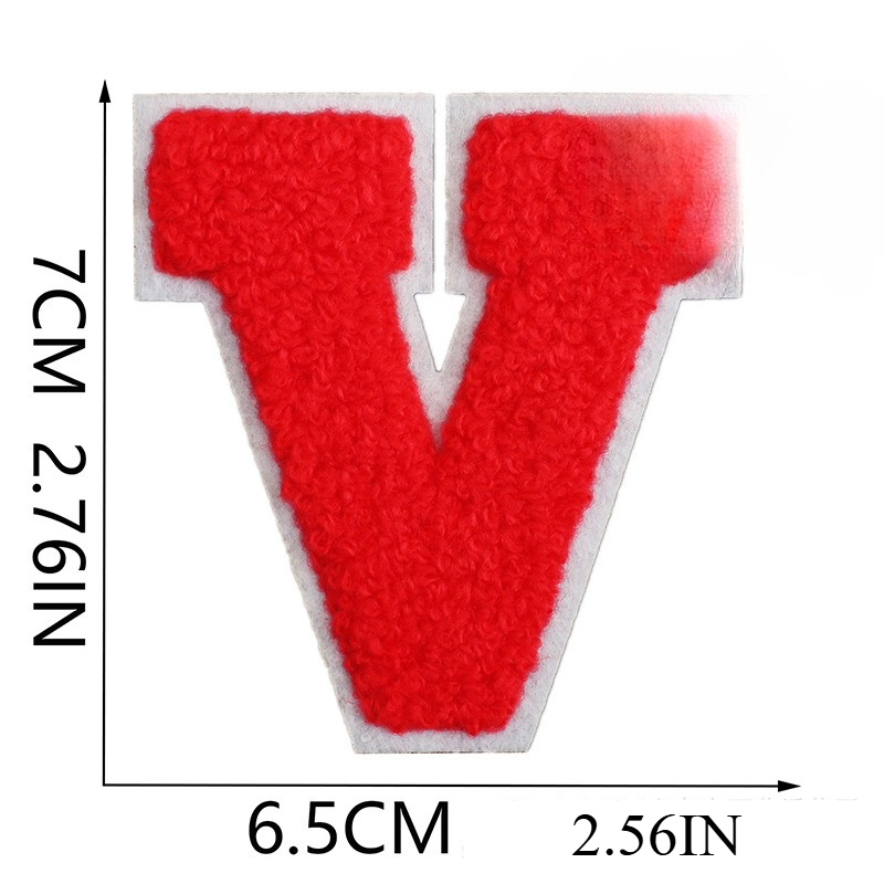 7Cm White Background Red Character Embroidery Cloth Sticker English Letters Towel Embroidery Patch Sticker Computer Embroidery: SKY BLUE