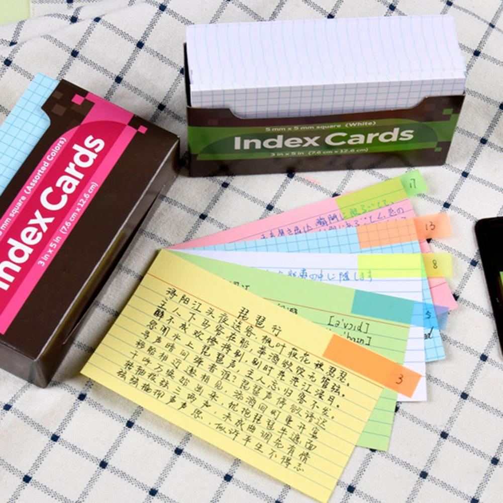 1 Set Neon Index Cards Vibrant Color Eye-catching Paper Ruled Study Index Writing Study Cards Versatile for Home