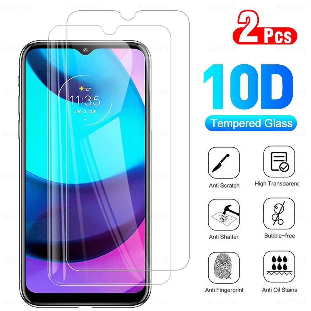 2Pcs Full Cover Protective Glass For Motorola Moto E20 Tempered Glass Screen Protector Film For Moto Rola E 20 20E 6.5 inch