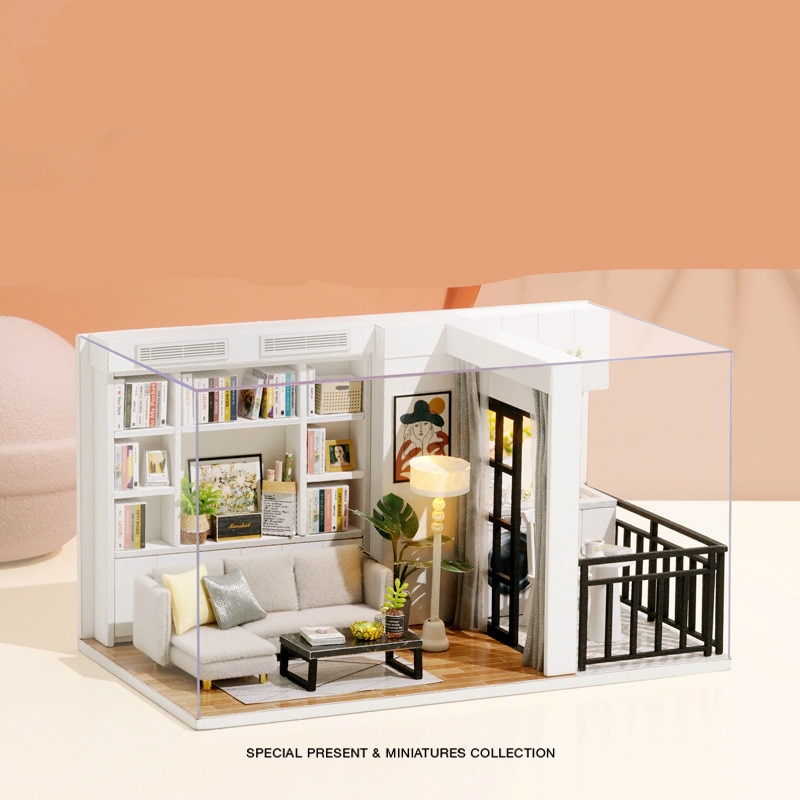 DIY house vitality life creativity wooden hand assembled villa model With dust cover Festival birthday girl