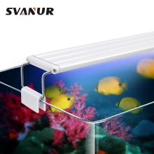 Svanur led akvarielys hvid og blå 20/40/60 cm udtrækbar clip on lampe akvarielys til ferskvandsplanter, der vokser