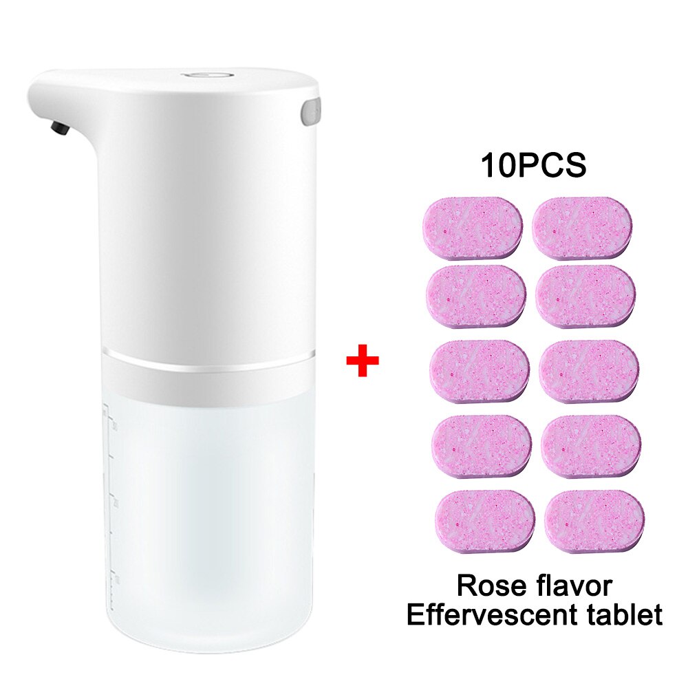 Dispensador de jabón automático sin contacto, máquina de espuma inteligente con carga USB, Sensor infrarrojo, Manos libres de jabón líquido, desinfectante: White Set B