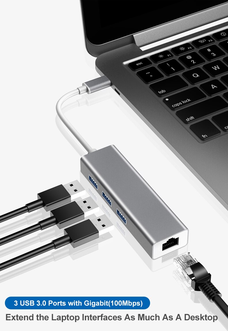 Type-c ordinateur portable Dock Thunderbolt Ethernet adaptateur USB c Station d'accueil promotionnel usb hub promotionnel