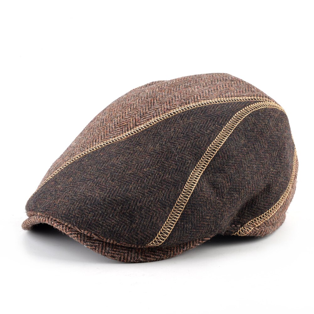 Gorras de para hombre, gorras planas informales de otoño e invierno para hombre, Boina de estilo urbano fresca para mujer, Boina Unisex: Brown / 60cm