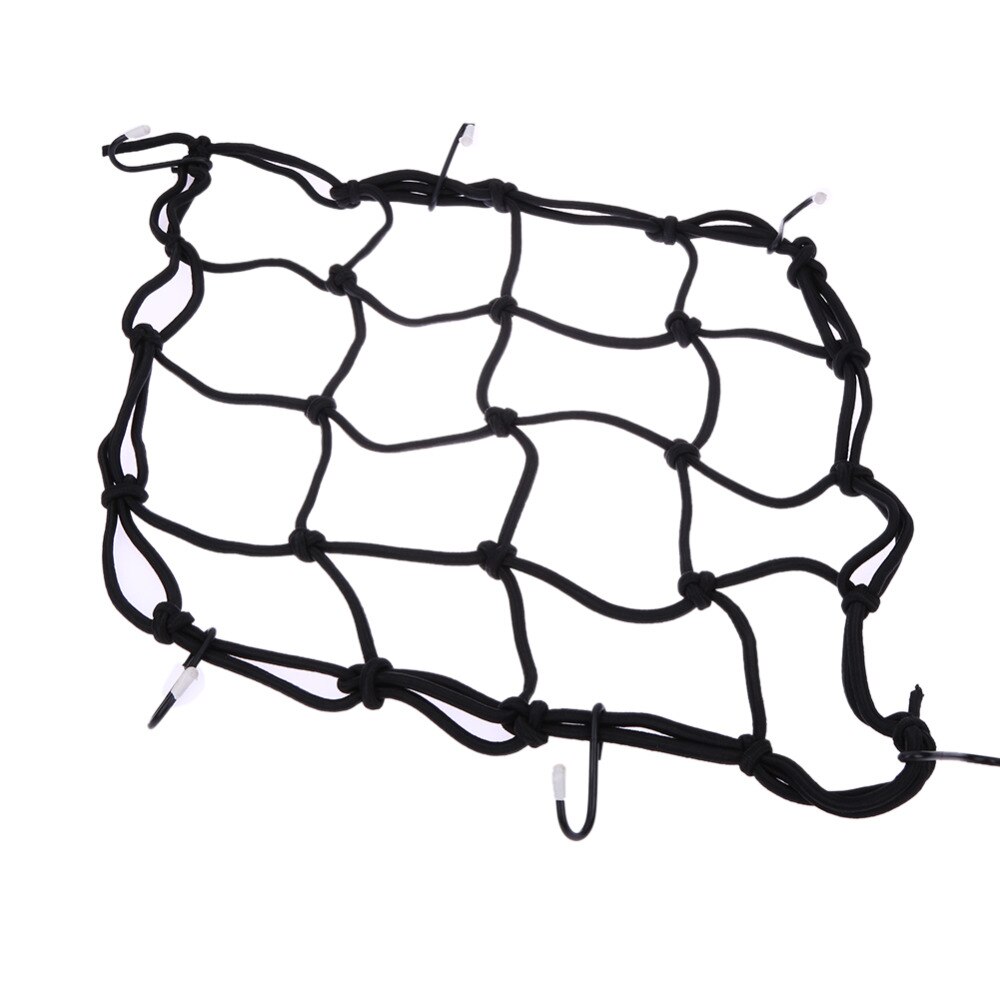 Biltilbehør motorcykel cykelhjelm holder 6 kroge hold nede 30 x 30cm mesh nettaske bagage last mesh net auto bil styling