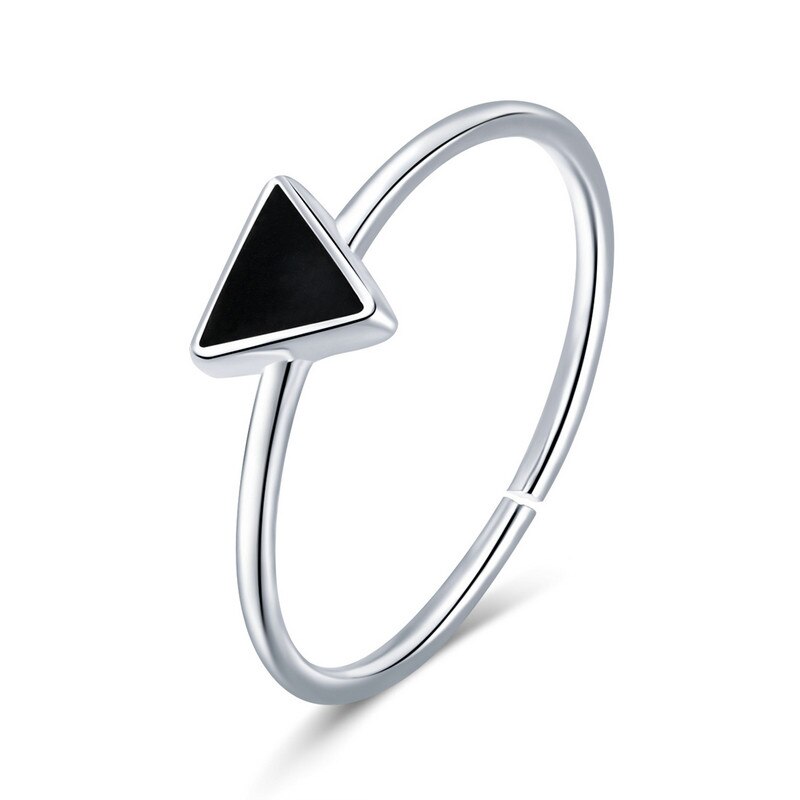 WOSTU Echt 925 Sterling Zilveren Geometrische Driehoek Open Vinger Ringen Voor Vrouwen Man Cool Fine Sieraden Verstelbare Ring CSR158: 3