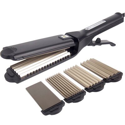 Plancha de pelo 4 en 1 plancha de pelo voluminizadora de titanio, planchas de queratina, herramienta de estilismo: AU