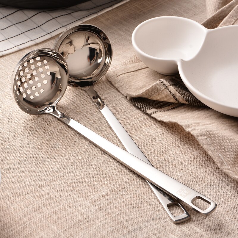 Stainless Steel Double-ended Soup Spoon with Metal... – Vicedeal