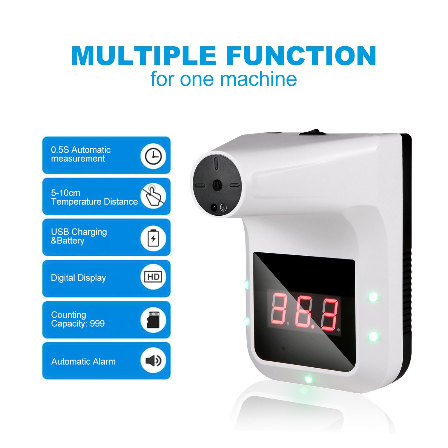 Touchless Hanging Infrared termometro body temperature °C/°F 0.5S Fast Measurement High Temperature Buzzer Alarm