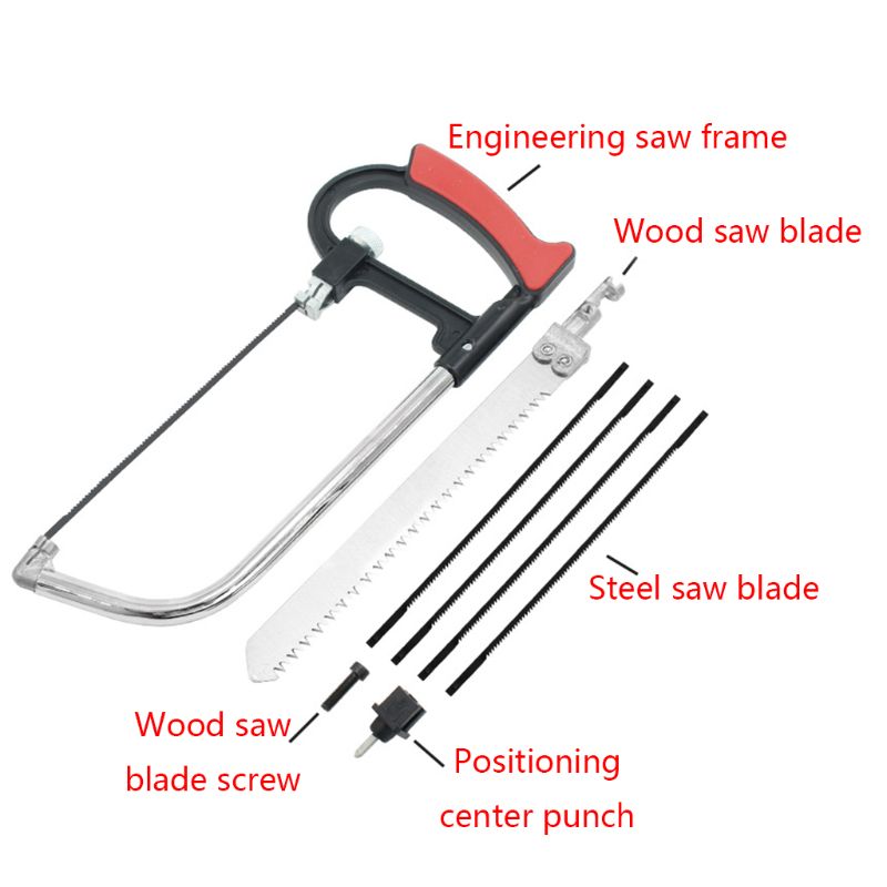 7 in 1 DIY Hand Saw Multipurpose Small Hacksaw Frame with Bar Model Steel Jigsaw M68E