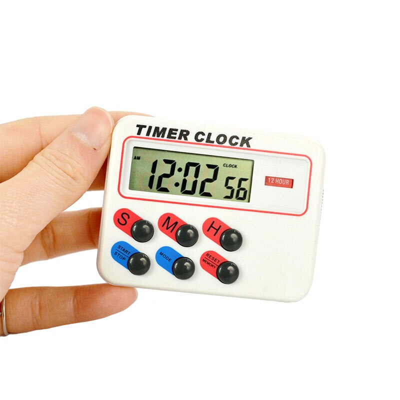 Digital Kitchen Timer Large LCD Display Loud Alarm Countdown Clock 12/24 hours Memory Funcation with Stand and Magnetic Backing