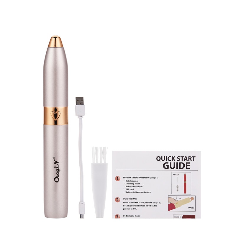 Vrouwen Elektrische Ontharing Usb Wenkbrauw Trimmer Scheerapparaat Scheerapparaat Dame Wenkbrauw Epilator Led Licht Wenkbrauw Scheren Make-Up Tool
