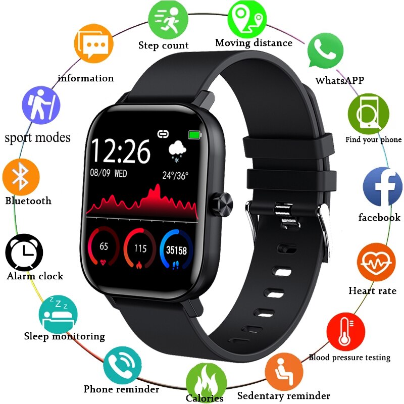 LIGE Men Smart Watch Wristband Men Women Sport Clock Heart Rate Monitor Sleep Monitor Bluetooth Call Smartwatch for phone