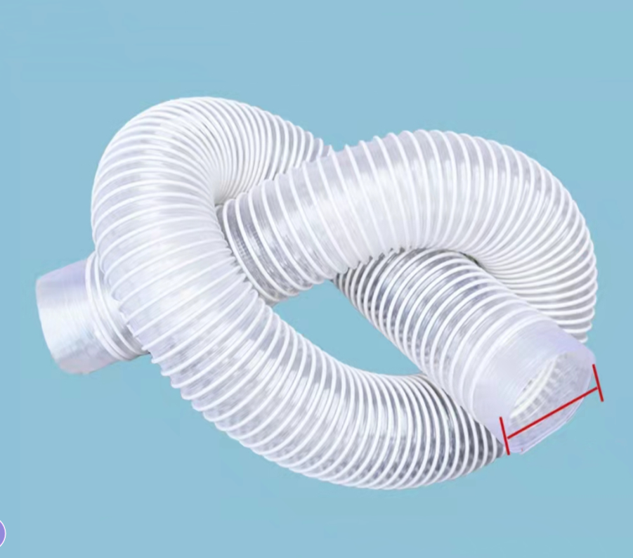 Manguera de aspiradora de 50mm de diámetro interior, fuelle de PVC, tubería de recolección de polvo Industrial, máquina de grabado para carpintería, tubo de eliminación de polvo
