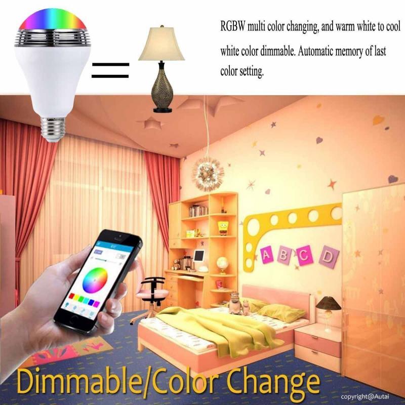 LED Bulbs Lighting Bulbs E27 9W Lamp Smart LED Light Bulb Bluetooth RGB Colour Music Speaker Timer
