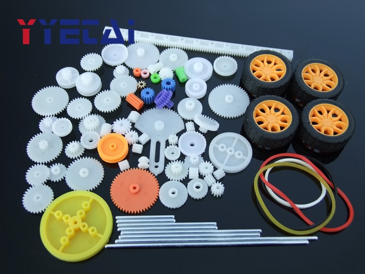 78pcs Gearbox Toy Robot Motor Plastic Gear DIY Model Accessories Bevel Gear Standard