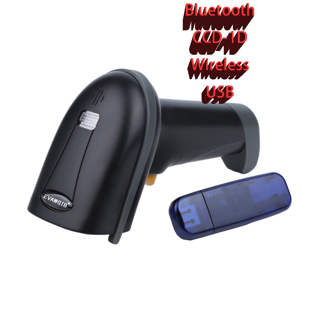 Escáner de código de barras inalámbrico, lector de código de barras con Bluetooth, USB, 1D, 2D, QR, escáner de código de barras, RS232: EV-CA5(CCD-1D)