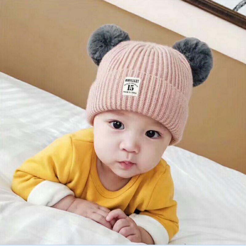 Baby Girl Boy Winter Hat Soft Warm Beanies Pompon Hat Elasticity Knit Hats Children Casual Solid Color Caps