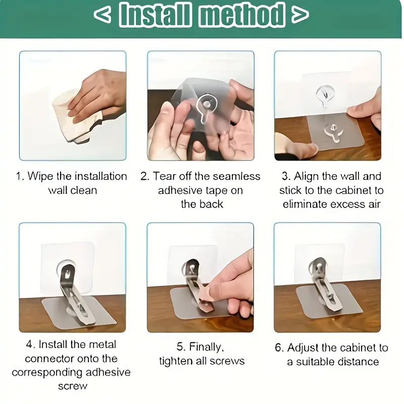 Anclajes para muebles, dispositivo fijo autoadhesivo fuerte para evitar el desempañamiento, sin perforación, seguridad, antiobvoltura, anclajes de hebilla para gabinete