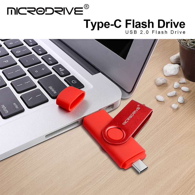 Otg 2 in 1 pendrive 128gb 64gb cle usb 2.0 geheugenschijf 32gb 16gb pen drive flash usb applicatie type-c usb key flash stick