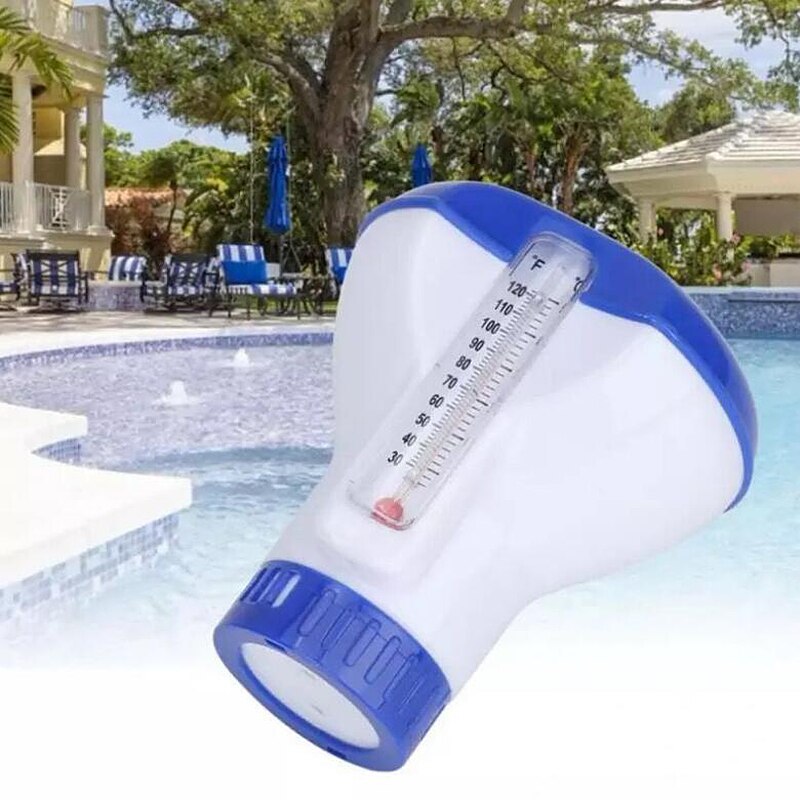 5 inch zwembad drijvende doseerder applicator met thermometer automatische toevoer drijvende chloor reinigingsdispenser sterilisatie