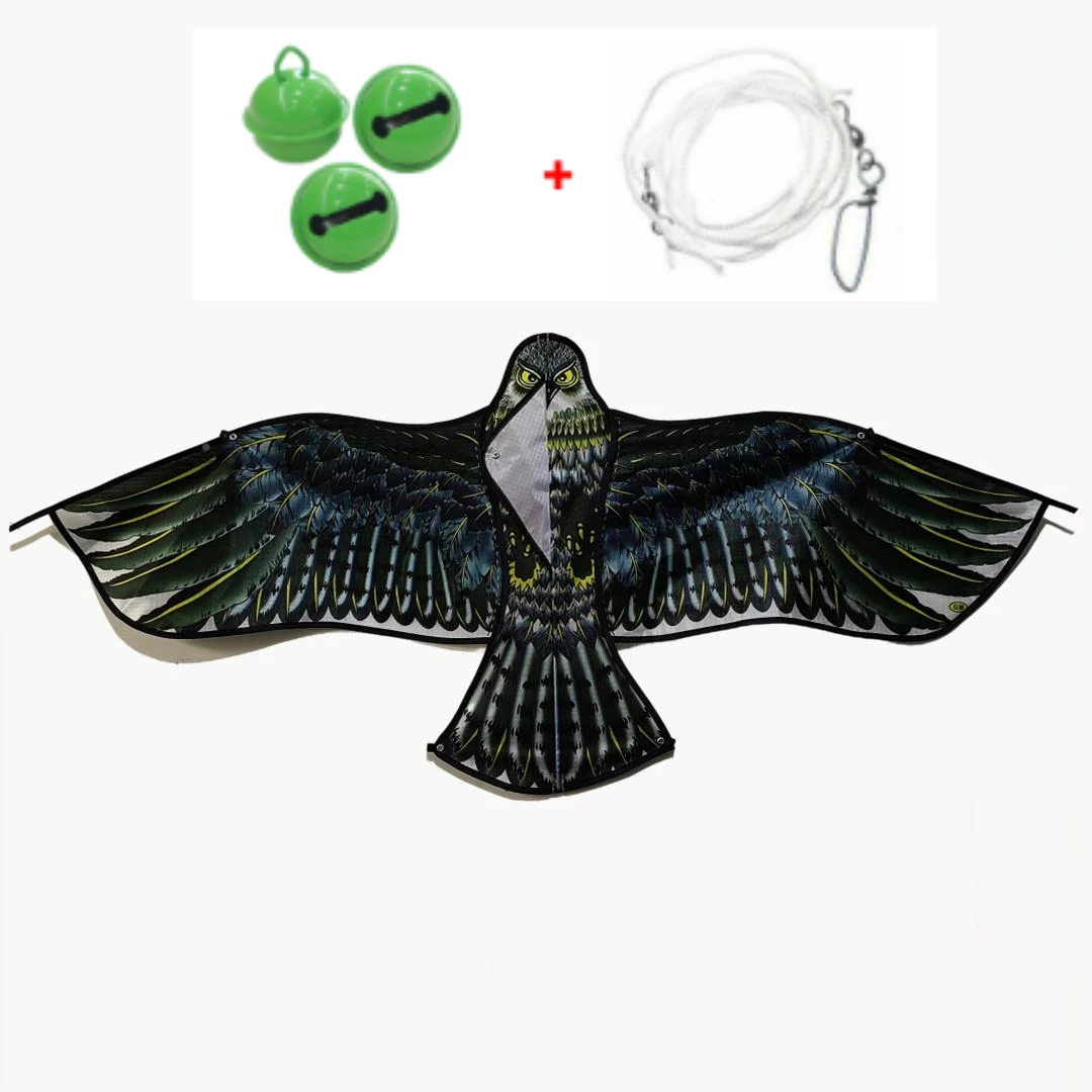 Anti pájaro volando halcón cometa repelente de aves gran águila cometas espantapájaros señuelo para granja jardín repelente de plagas de aves: Verde claro