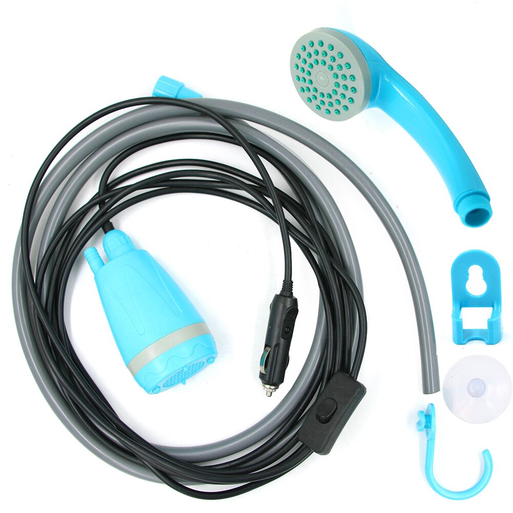 Spot-ducha portátil de acampada, Kit de 12V para ducha de coche, senderismo, viajes al aire libre, baño, coche, lavado M8617: Default Title