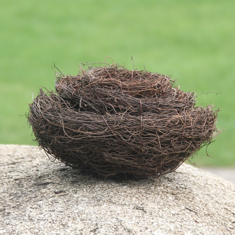 Round Rattan Bird Nest Easter Handmade DIY Craft Vine Simulation Bird Nest Egg Decor Props Home Garden Window Display