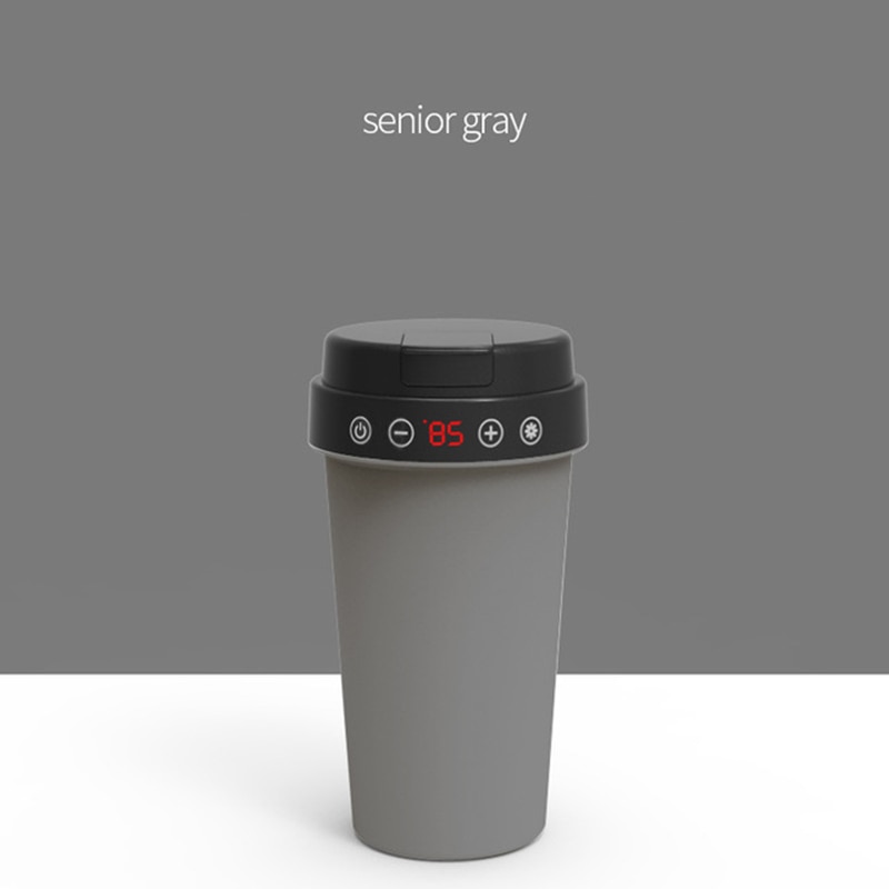 Taza de agua para calentar el coche, taza eléctrica aislante, pava para calentar agua para el coche, taza de agua Universal para el coche: Gris