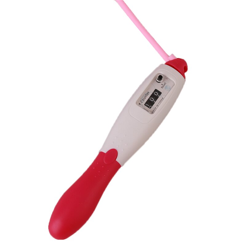 Springseile Mit Zähler 1PC Fitness Ausrügestochen Einstellbare Geschwindigkeit Zählen springen Überspringen Seil Sport Fitness Zubehör: rot