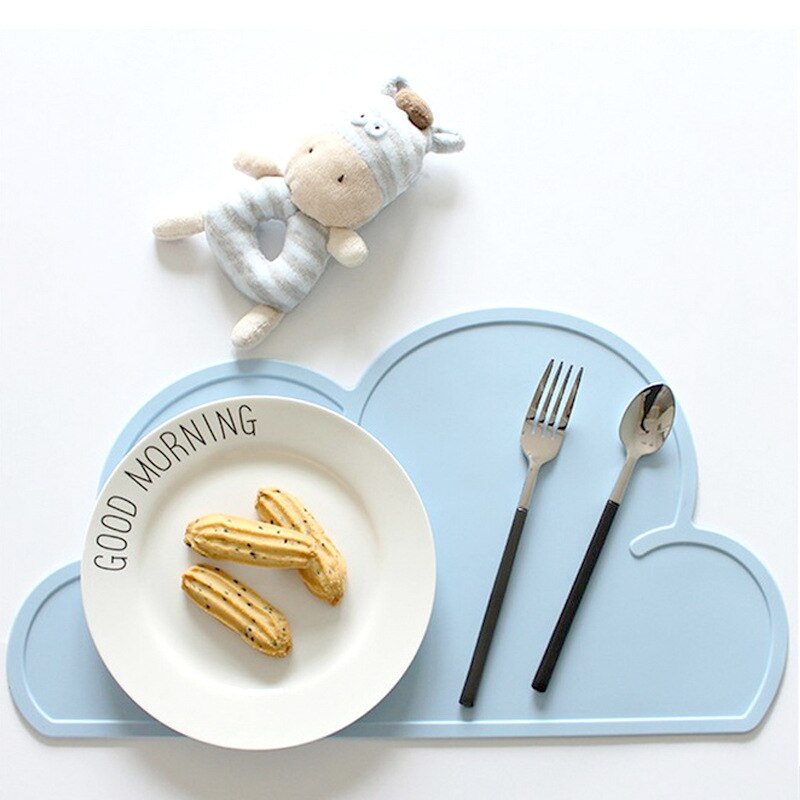 Silicone Cloud Placemat Heat Pad Waterproof Table Mat Student Children Cartoon Silicone Table Mat Kitchen Gadget Easy Cleaning