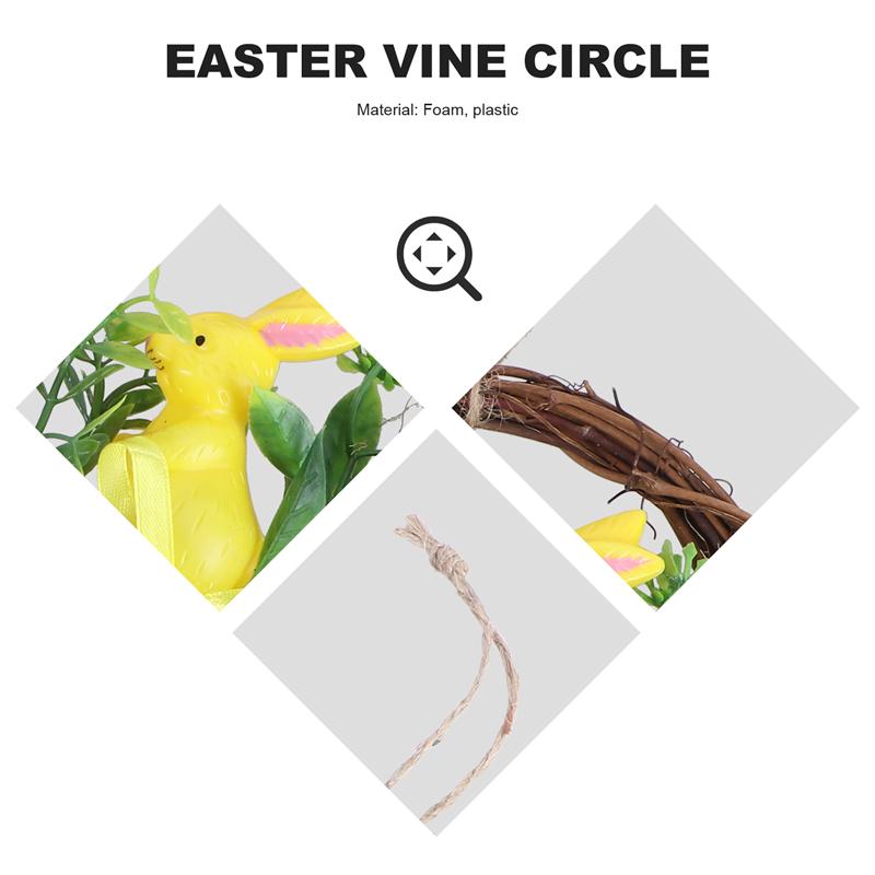 2pcs Easter Wall Hanging Garland Wreath Pendant Artificial Easter Garland