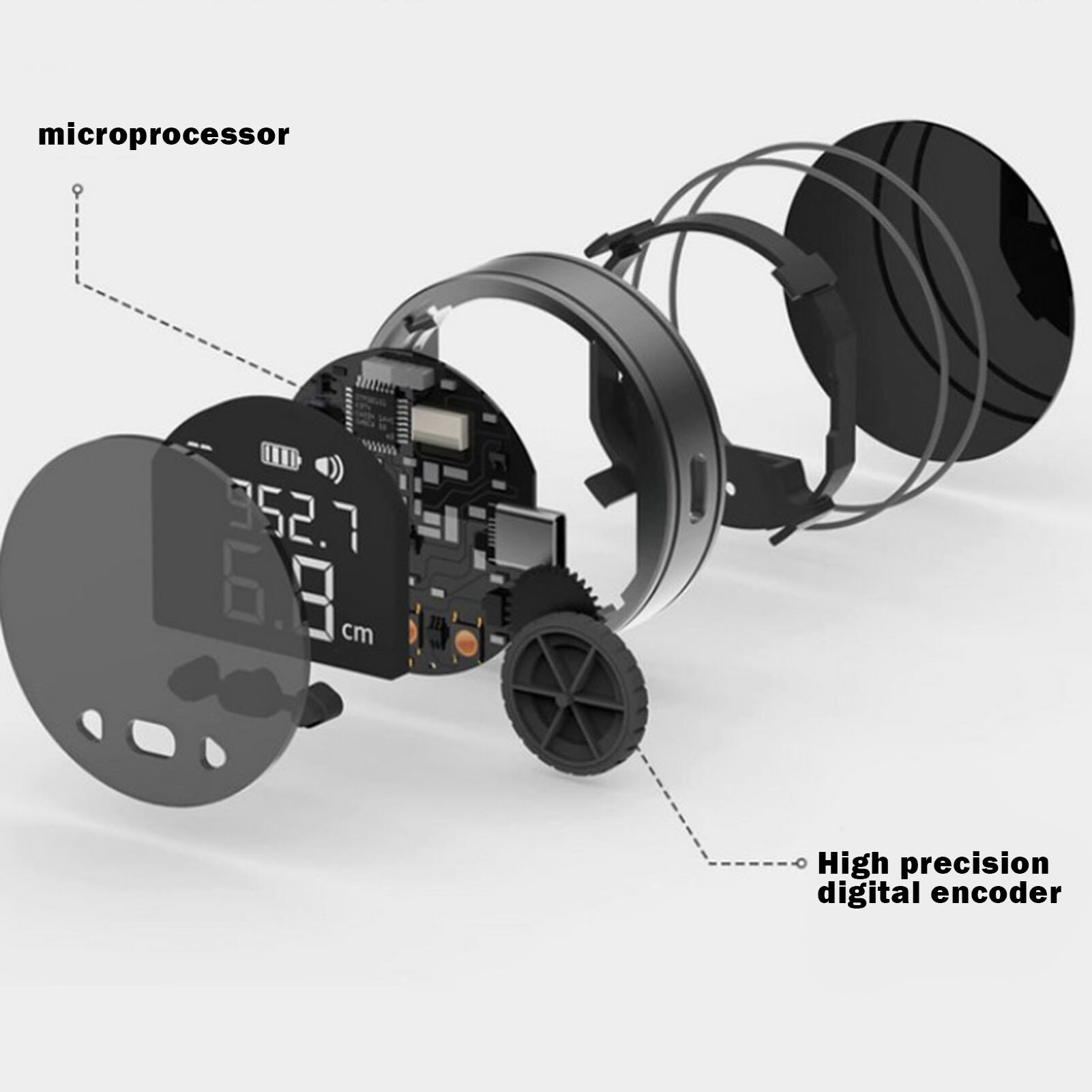 Elektronische MaßBand LCD Anzeige Digital Herrscher 8-in-1 Messung Werkzeug Elektronische Band Typ-C Wiederaufladbare Band Mit USB Kabel