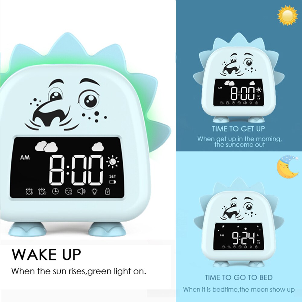 Kids Alarm Clock, Wake Clock for Kids, Children's Sleep Trainer Clock with Night Lights, Sleep Sounds Machine, Cute Alarm Clocks