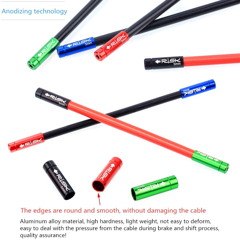 10pcs Cable Caps For Bike Bicycle 4mm 5mm Derailleur Shift Brake Cable End Cap Housing Ferrules Crimps Dust Cover Wire Tip