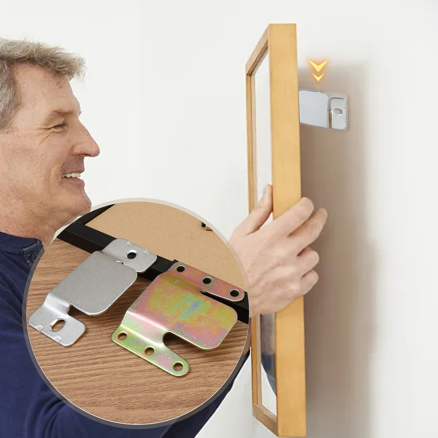 Universele metalen connectoren Inbouw fotolijst Sectionele in elkaar grijpende meubelbeugels Bankconnector Banklinker