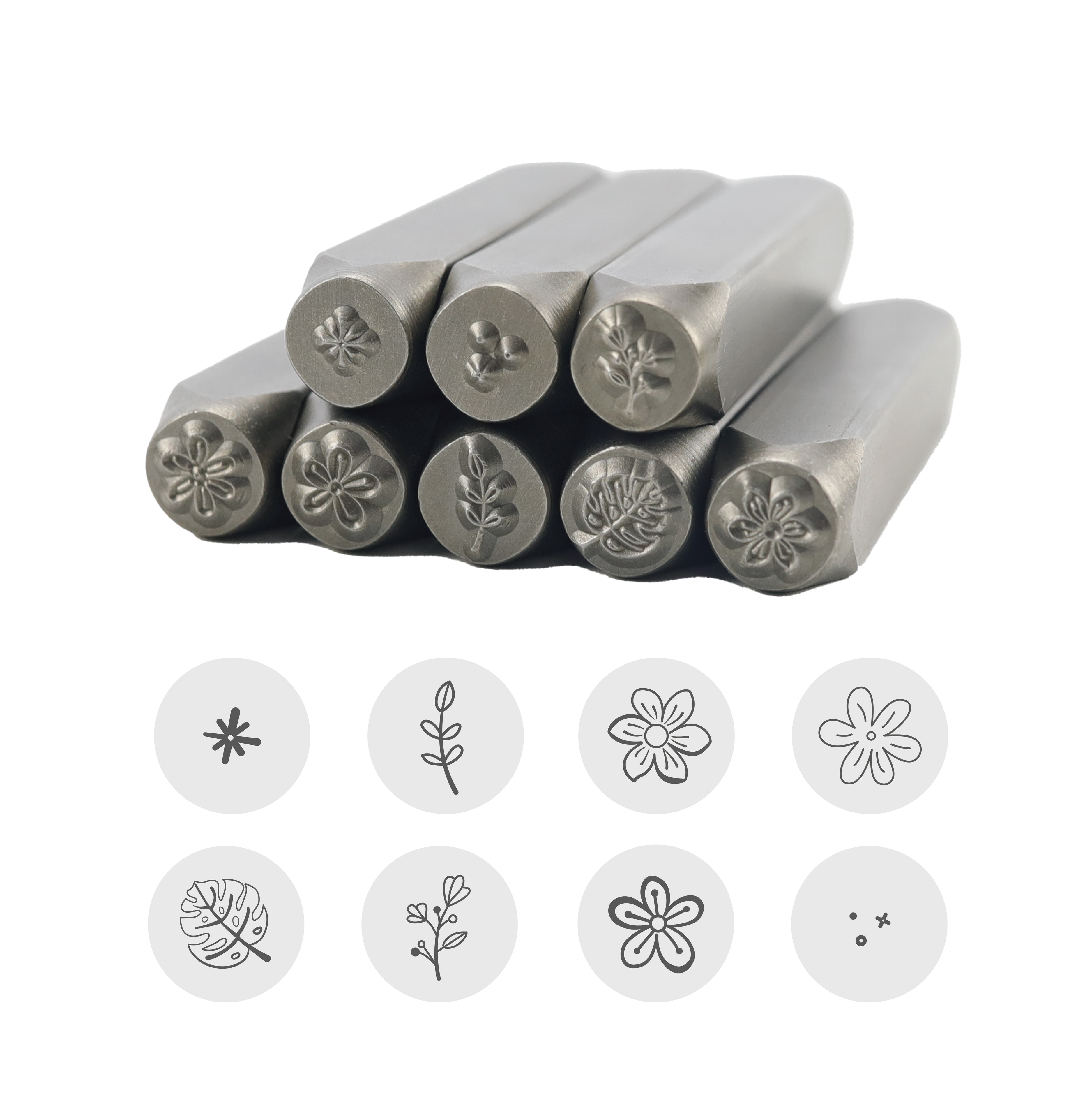 Gör-det-själv-symbol metallstans metallstämplingssats konstellationsläderstämplar, läderlogotyptryckverktyg, smyckesstämpling 1/4 (6mm)