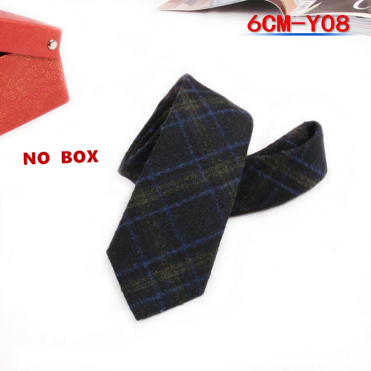 Corbata estrecha de lana de para el trabajo masculino, corbata informal para el novio de la boda, corbatas de 6CM, corbata Formal, corbatas para el novio, para hombres: Y08