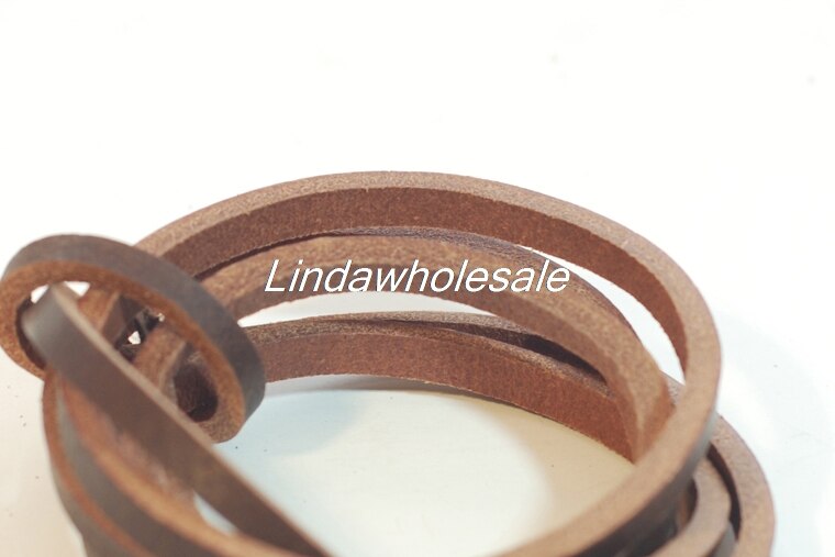 Dark brown leather strips Thickness 3.5-4mm wide 5mm Length 100cm,leather craft material