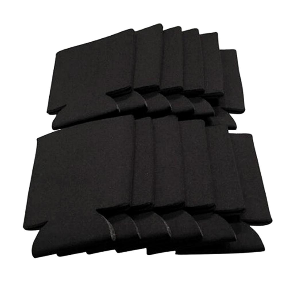 10 neopren øl dåse køler ærme kold drikke flaske holder isolator wrap cover: Sort