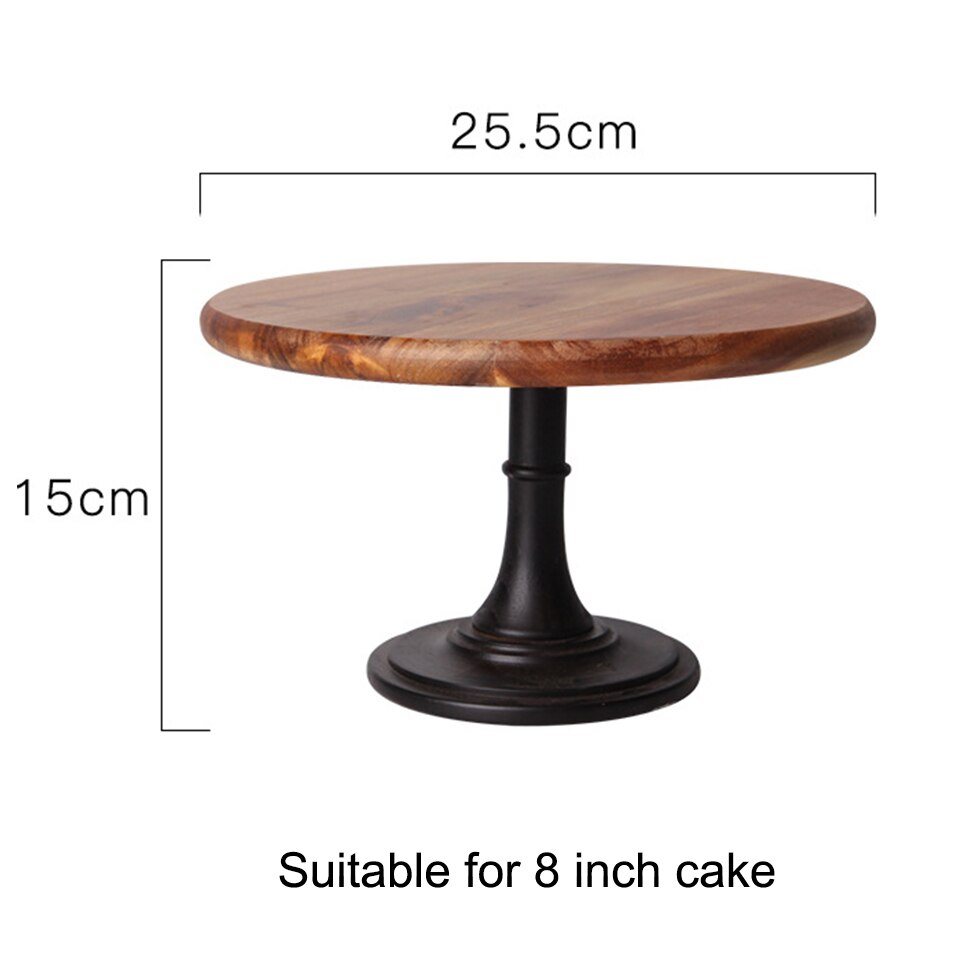 Msjo kagestativ i europæisk stil bryllup fødselsdagsfest dekoration massivt træ dessertstativ cupcake display stativ: Træ 25.5cm