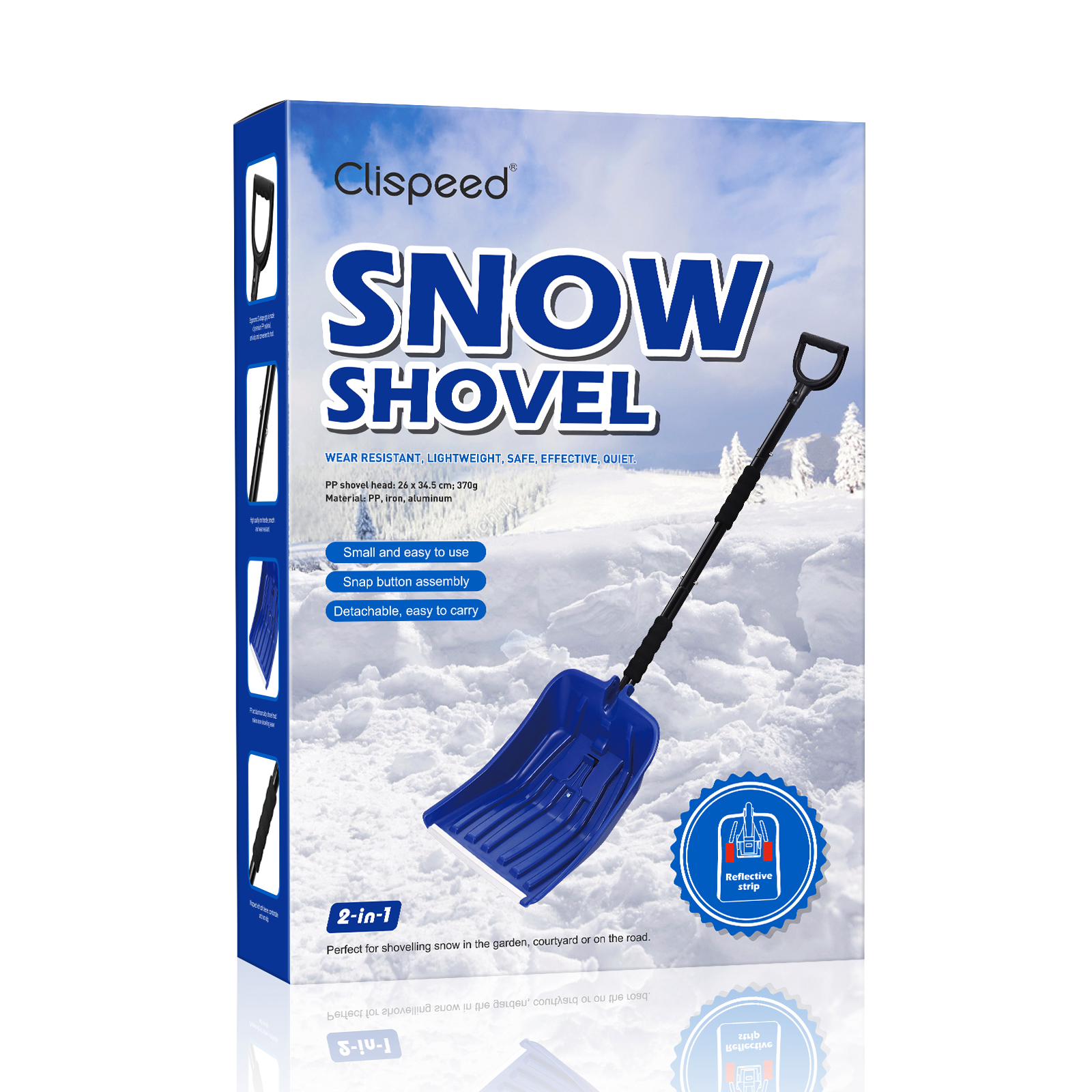 Snow Shovel Detachable Anti-Freeze Comfortable Ice Shovel Snow Scraper Snow Remover for Yard