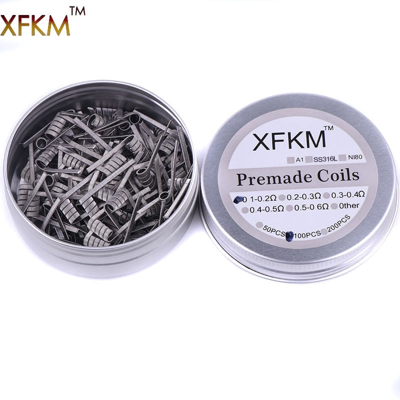 XFKM 50/100 pcs Hoge Dichtheid pre-built NI80 Premade Frameclapton Coil 3 Cores DIY Coil Verwarming alien clapton Spoel Draad voor rda