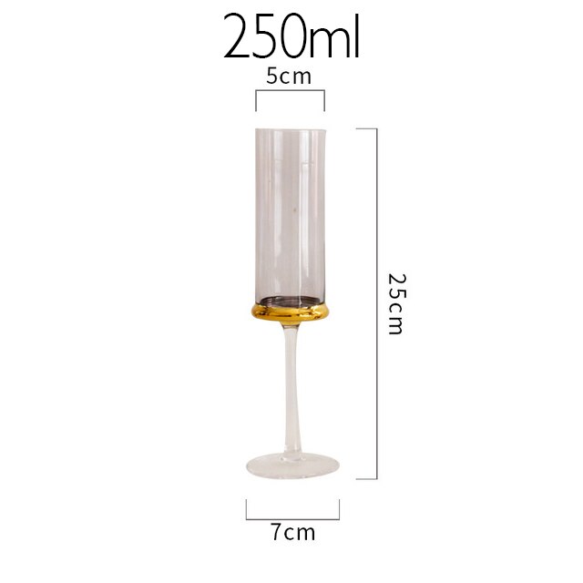 Copa de vino tinto de lujo nórdico, oro galvanizado, copa de champán, Bar, en Hotel, vasos de agua, Copas de Goblets: Gray 250ml