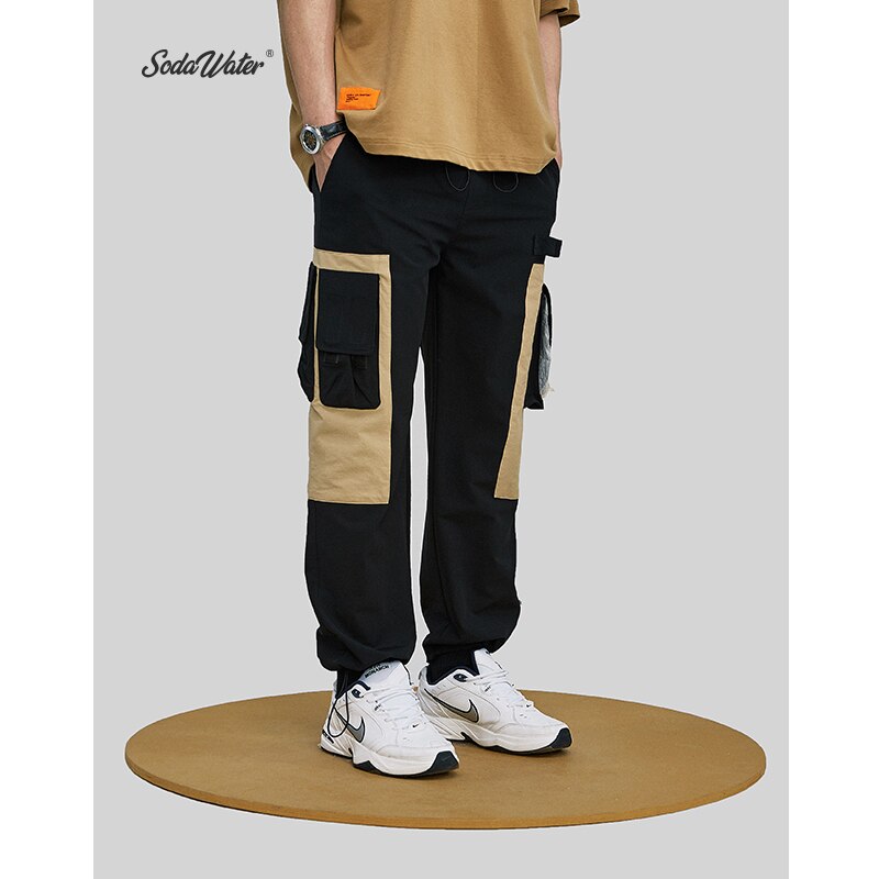 SODA WATER Hip Hop Cargo pantalon Streetwear hommes survêtement Harem pantalon Multi poche pantalon décontracté pour hommes jogging homme pantalon survetement homme complet de 81162 W