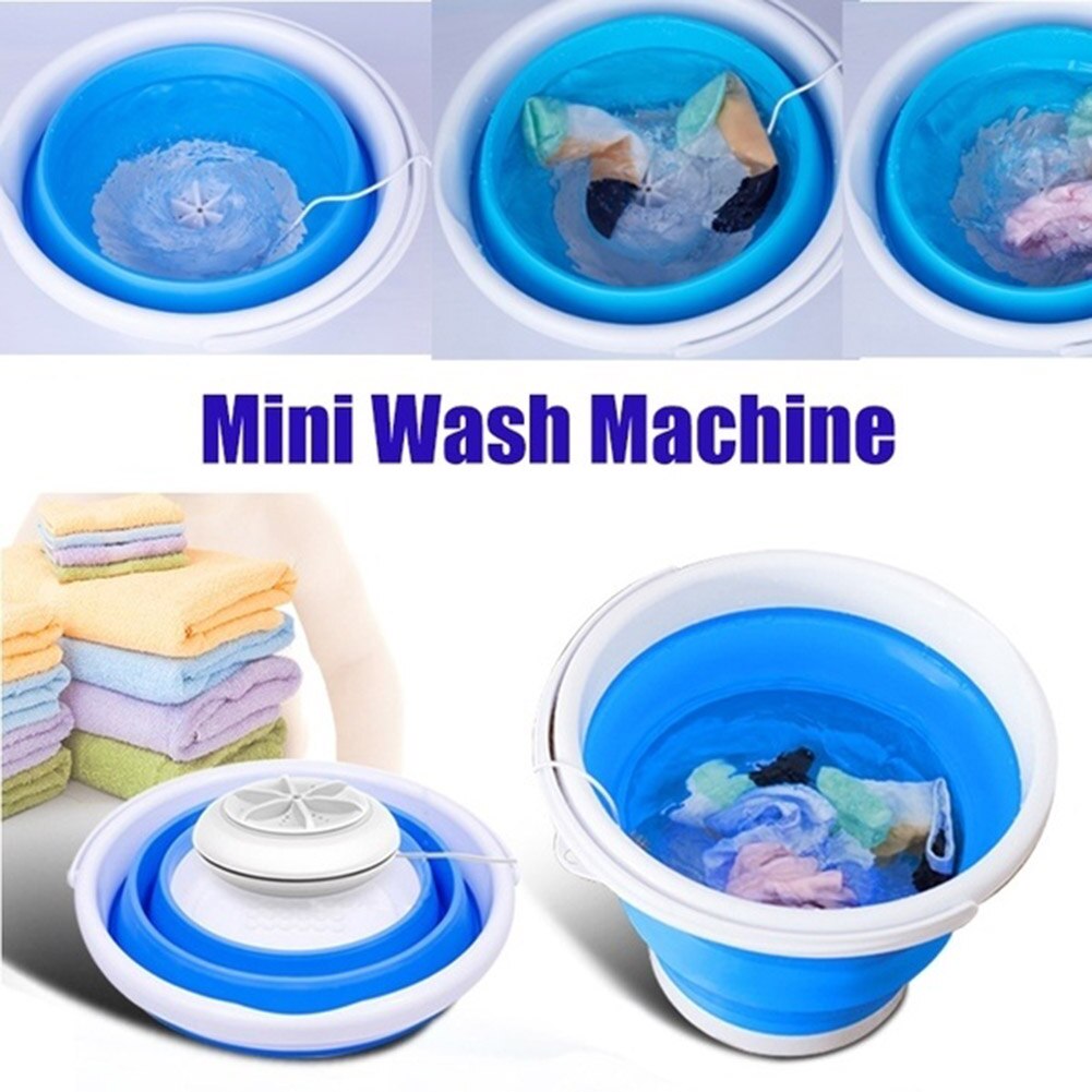 Folding Laundry Tub Basin Portable Mini Washing Machine Automatic Clothes Washing Bucket RH