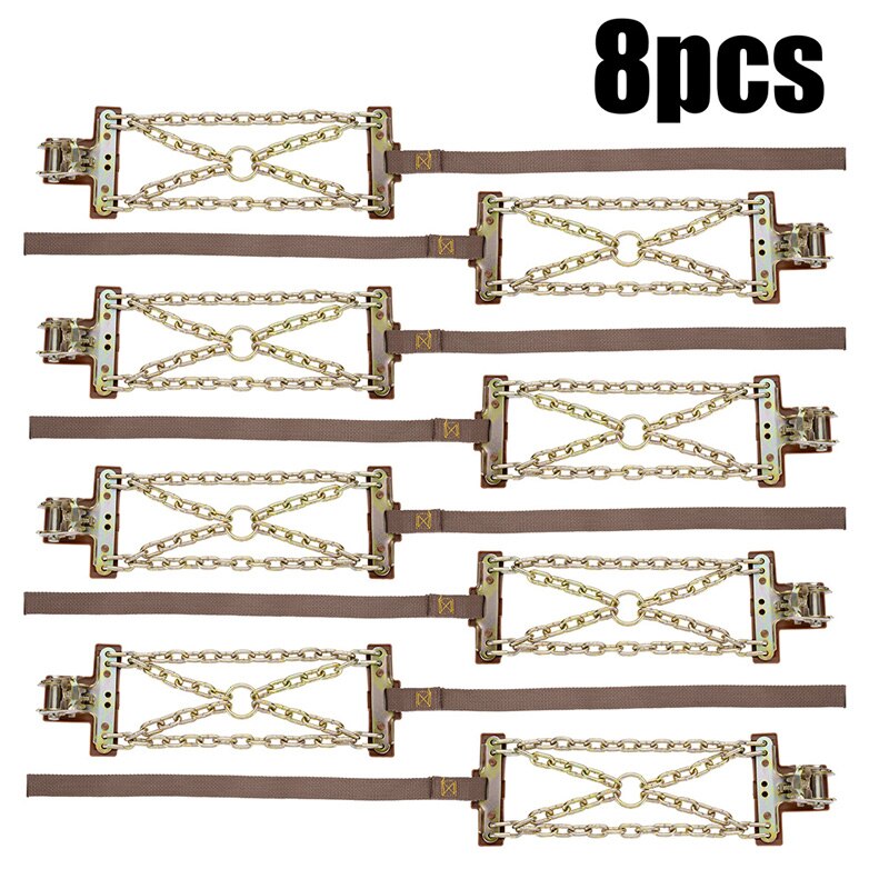 Chaînes à neige de voiture Composite réglable pneu chaînes à neige anti-dérapant chaîne à neige d'urgence avec largeur de pneu varier 8 pièces/ensemble: Type 2