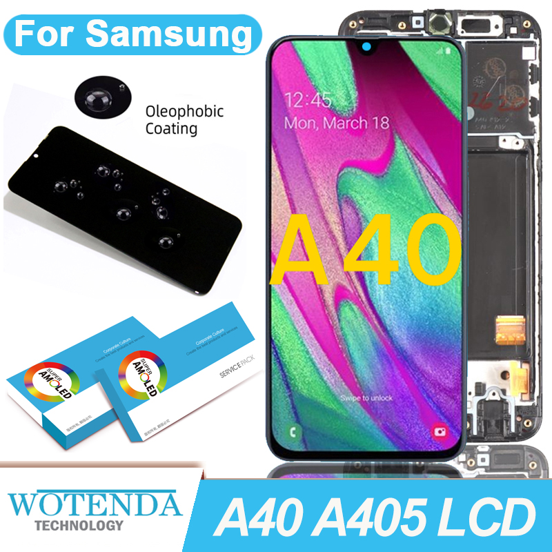 Original 5.9 &#39;&#39;AMOLED LCD Anzeige mit berühren Bildschirm Digitizer Montage für Samsung Galaxis A40 A405 Reparatur Teile