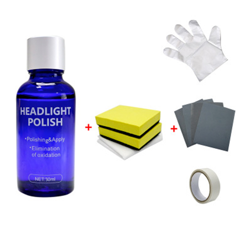 Set Headlight Repair Polish Sandpapers Sponge Maintenance Scratch remover