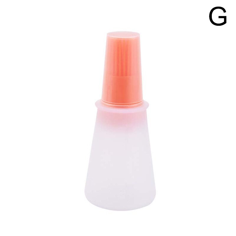 Dispensador de aceite de goma de silicona, cepillo para batir botellas, Flapjack, barbacoa, cocinar, hornear tortitas, Bar, parrilla, cepillo utensilios de cocina: G--with lid